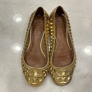 Gold Tory Burch flats